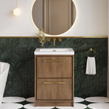 Lille 600mm Floor Standing 2-Drawer Vanity with Basin - 0 Tap Hole