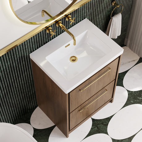 Lille 600mm Floor Standing 2-Drawer Vanity with Basin - 0 Tap Hole
