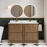Lille 1200mm Floor Standing 4-Drawer Vanity with Marble Worktop Basin