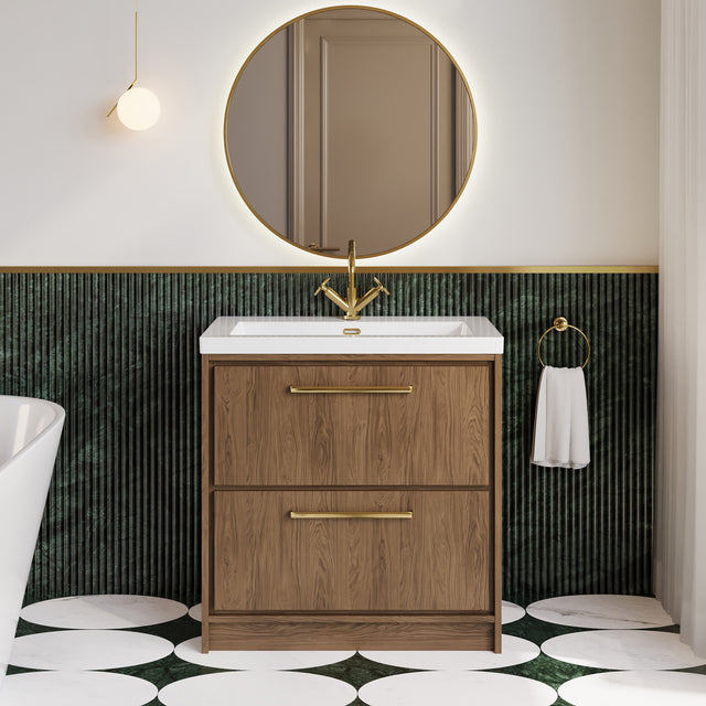 Lille 800mm Floor Standing 2-Drawer Vanity with Basin - 1 Tap Hole
