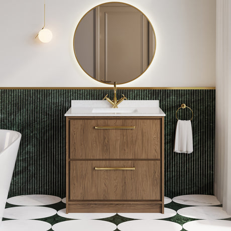 Hudson Reed Lille 800mm Floor Standing 2-Drawer Vanity Unit with Basin With Soft Close Drawers, 1 Tap Hole