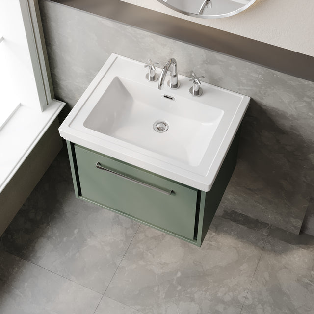 Lille 600mm Wall Hung Single Drawer Vanity with Basin - 3 Tap Hole