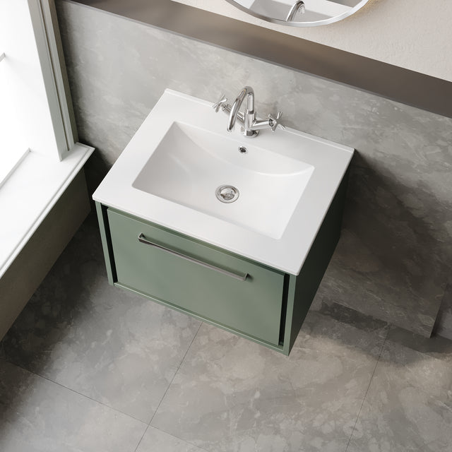 Lille 600mm Wall Hung Single Drawer Vanity with Basin - 1 Tap Hole