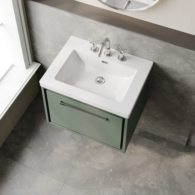 Lille 600mm Wall Hung Single Drawer Vanity with Basin - 3 Tap Hole