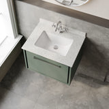 Lille 600mm Wall Hung Single Drawer Vanity with Marble Worktop Basin