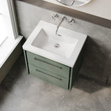 Lille 600mm Wall Hung 2-Drawer Vanity with Basin - 0 Tap Hole