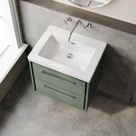 Lille 600mm Wall Hung 2-Drawer Vanity with Basin - 0 Tap Hole