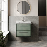 Lille 600mm Wall Hung 2-Drawer Vanity with Marble Worktop Basin
