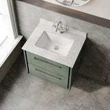 Lille 600mm Wall Hung 2-Drawer Vanity with Marble Worktop Basin