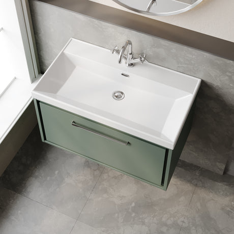 Lille 800mm Wall Hung Single Drawer Vanity with Basin - 1 Tap Hole