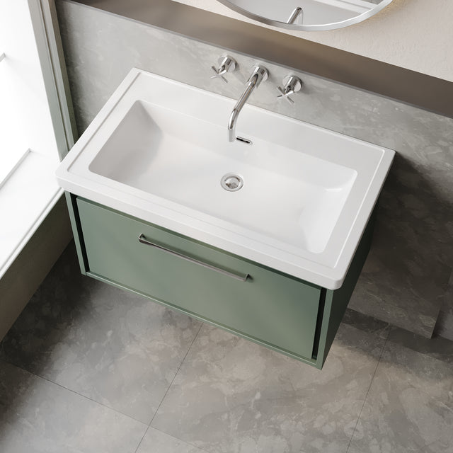 Lille 800mm Wall Hung Single Drawer Vanity with Basin - 0 Tap Hole