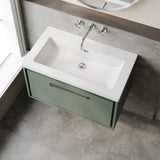 Lille 800mm Wall Hung Single Drawer Vanity with Basin - 0 Tap Hole