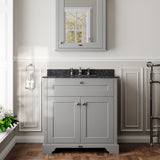Hudson Reed Old London 820mm Floor Standing Vanity Unit With 3 Tap Hole Black Marble Top Basin