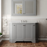 Hudson Reed Old London 1200mm Storm Grey Floor Standing Vanity Unit With 3 Tap Hole Grey Marble Top Basin