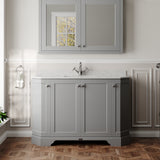 Hudson Reed Old London 1236mm Storm Grey Floor Standing 4 Door Vanity Unit With Grey Marble Basin