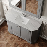 Hudson Reed Old London 1236mm Storm Grey Floor Standing 4 Door Vanity Unit With Grey Marble Basin