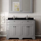 Hudson Reed Old London 1220mm Storm Grey Floor Standing 4 Door Vanity Unit With Black Marble Double Basin