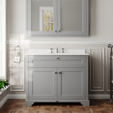 Floor Standing 2 Door Vanity Unit with 1 Tap Hole White Marble Top 1000mm