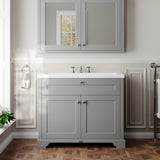 Hudson Reed Old London 1000mm Traditional Storm Grey 2-Door Floor Standing Vanity Unit with Fireclay Basin