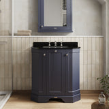 Hudson Reed Old London 750mm Floor Standing 3 Door Vanity Unit with 3 Tap Hole Black Marble Top Basin