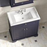 Hudson Reed Old London 800mm Floor Standing 2 Door Vanity Unit with 3 Tap Hole Ceramic Basin