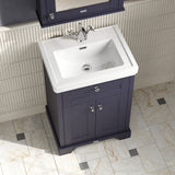 Hudson Reed Old London Twilight Blue 630mm Floor Standing 2 Door Vanity Unit With Fireclay Basin