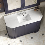 Hudson Reed Old London 1236mm Twilight Blue Floor Standing 4 Door Vanity Unit with 3 Tap Hole White Marble Top Basin