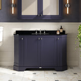 Hudson Reed Old London 1200mm Twilight Blue Floor Standing 4 Door Vanity Unit With Black Marble Top Basin