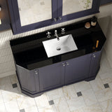 Hudson Reed Old London 1200mm Twilight Blue Floor Standing 4 Door Vanity Unit With Black Marble Top Basin