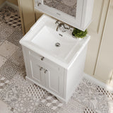 Hudson Reed Old London 600mm Timeless Sand Floor Standing 2 Door Vanity Unit With 1 Tap Hole Ceramic Basin