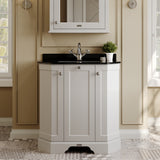 Hudson Reed Old London 786mm Timeless Sand Floor Standing 3 Door Vanity Unit With Black Marble Top