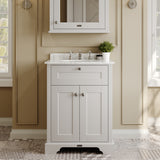 Hudson Reed Old London 600mm Floor Standing Vanity Unit with 3 Tap Hole Grey Marble Top Soft Close Doors