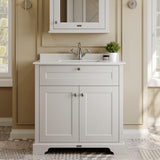 Hudson Reed Old London 800mm Floor Standing Vanity Unit With Square Basin & 1 Tap Hole Marble Top