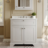 Hudson Reed Old London 820mm Floor Standing 2 Door Vanity Unit with 3 Tap Hole Grey Marble Top Basin