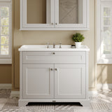Hudson Reed Old London 1000mm Timeless Sand Floor Standing 2 Door Vanity Unit with 3 Tap Hole Ceramic Basin