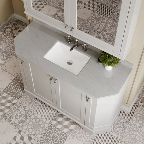 Hudson Reed Old London 1200mm Timeless Sand Floor Standing 4 Door Vanity Unit With Grey Marble Basin