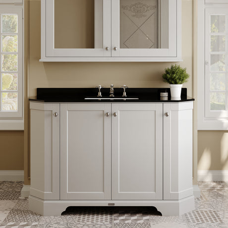 Hudson Reed Old London 1236mm Timeless Sand Floor Standing Vanity Unit With 3 Tap Hole Black Marble Top Basin
