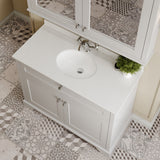 Floor Standing 2 Door Vanity Unit with 1 Tap Hole White Marble Top 1000mm