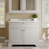 Hudson Reed Old London 1000mm Floor Standing 2 Door Vanity Unit With White Marble Top & 3 Tap Hole Basin