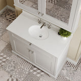 Hudson Reed Old London 1000mm Floor Standing 2 Door Vanity Unit With White Marble Top & 3 Tap Hole Basin