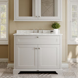Floor Standing 2 Door Vanity Unit with 1 Tap Hole Grey Marble Top 1000mm