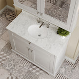 Floor Standing 2 Door Vanity Unit with 1 Tap Hole Grey Marble Top 1000mm