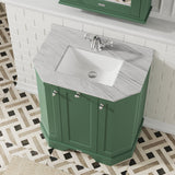 Floor Standing 3 Door Vanity Unit with 1 Tap Hole Grey Marble Top 750mm