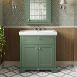 Hudson Reed Old London 800mm Floor Standing 2 Door Vanity Unit with 3 Tap Hole Basin