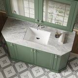 Hudson Reed Old London 1236mm Hunter Green Floor Standing Vanity Unit With Grey Marble Top Basin