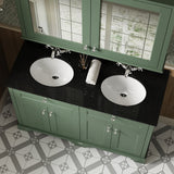 Hudson Reed Old London 1220mm Hunter Green Floor Standing 4 Door Double Basin Black Marble Top Vanity Unit