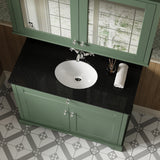 Hudson Reed Old London 1020mm Hunter Green Floor Standing 2 Door Vanity Unit With Black Marble Top Basin
