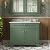 Floor Standing 2 Door Vanity Unit with 3 Tap Hole Grey Marble Top 1000mm