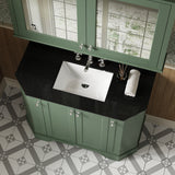 Hudson Reed Old London 1036mm Hunter Green Floor Standing 4 Door Vanity Unit With Black Marble Top Basin
