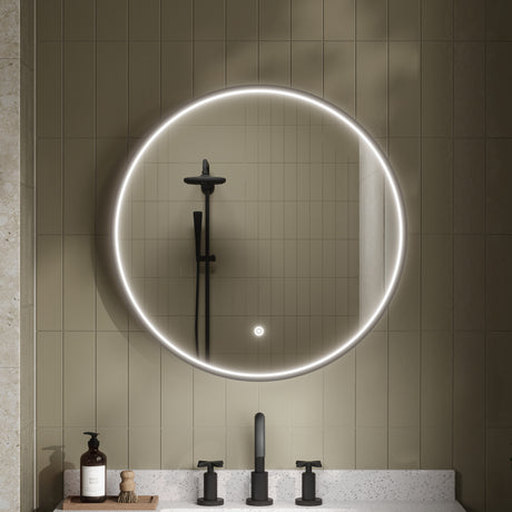 Mensa Black Inset Frame LED Mirror - 600mm